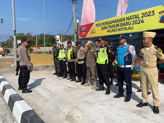 Puluhan Personel Kodim Boyolali Diterjunkan Dukung Pengamanan Pos Nataru