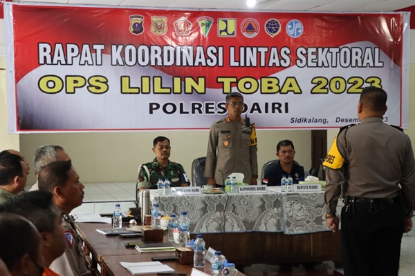 Wujudkan Operasi Lilin Toba 2023 Berjalan dengan Baik, Polres Dairi Gelar Rapat Koordinasi Lintas Sektoral