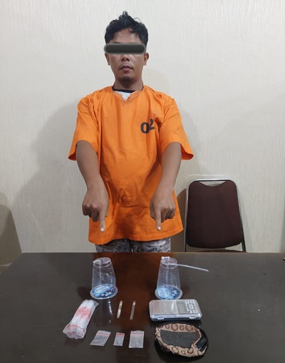 Polres Tanah Karo Menangkap Residivis Pelaku Edar Gelap Narkotika Sabu di Batu Karang