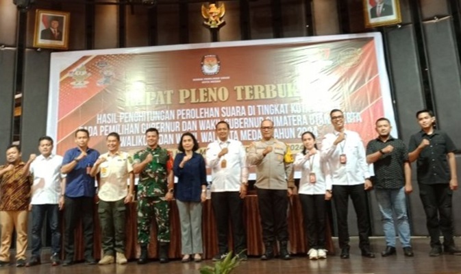 KPU Medan Menyelesaikan Rapat Pleno Terbuka dan Sampaikan Hasil Akhir