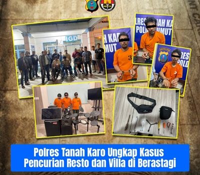 Polres Tanah Karo Mengungkap Kasus Diduga Pencurian Resto dan Villa di Berastagi