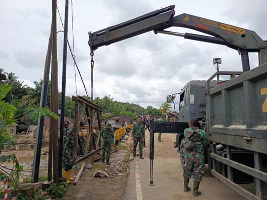 Pembangunan Jembatan Bailey di Anggoli Selesai 100%, Satgas Yonzipur IDD Resmi Menyelesaikan Tugasnya